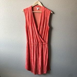 Nordstrom | Caslon Orange Space Dye Print Surplice Dress Spring Summer